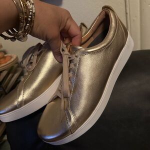 Gold flip flop Metallic Sneakers size 11 new